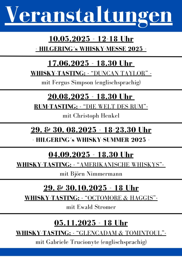 NEUE TASTING-TERMINE (Whisky/Rum)